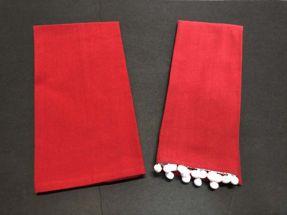New Christmas X-mas Red Holiday Kitchen towel set of 2 All Cotton Free Ship